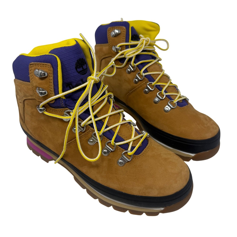 Timberland Euro Hiker Boot Womens 8 Wheat Purple Yellow New A2JUF Hiking Boots